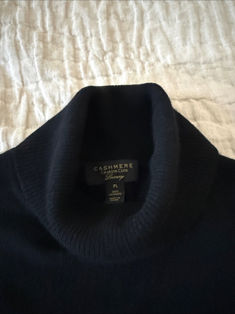 Charter Club Women’s Black Cashmere Turtleneck Sweater